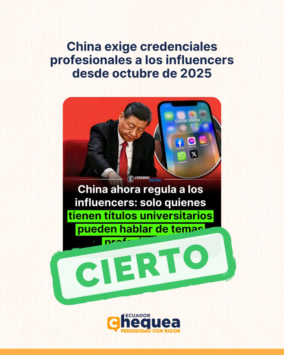 Si en Ecuador se pondría esto en marcha, saldrían un millón de vagos, de pseudo-periodistas a llorar por su 'libertad de expresión'
- Pero no que vivíamos en dictadura?