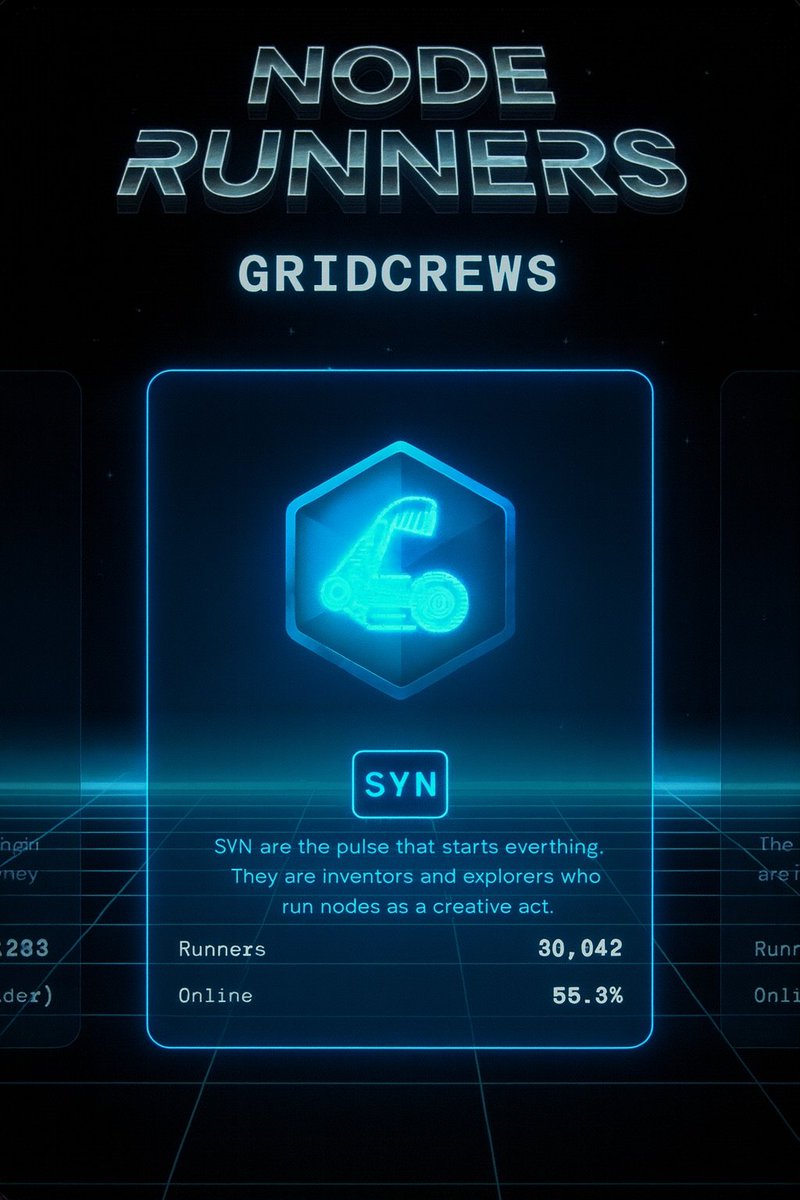 13Kubai's tweet image. Chosen my path. ⚡️
SYN, the pulse that starts everything.
Invent. Explore. Create. #NodeRunners #Gridcrews #SYN