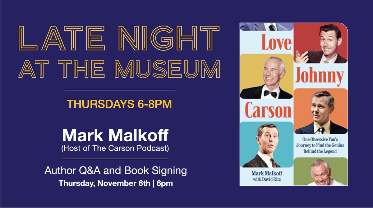 Chicago! Excited for Nov 6th at 6pm at Museum of Broadcast Communications <a href="/MuseumTV/">Museum of Broadcast Communications</a> to talk Johnny Carson and my book. #johnnycarson