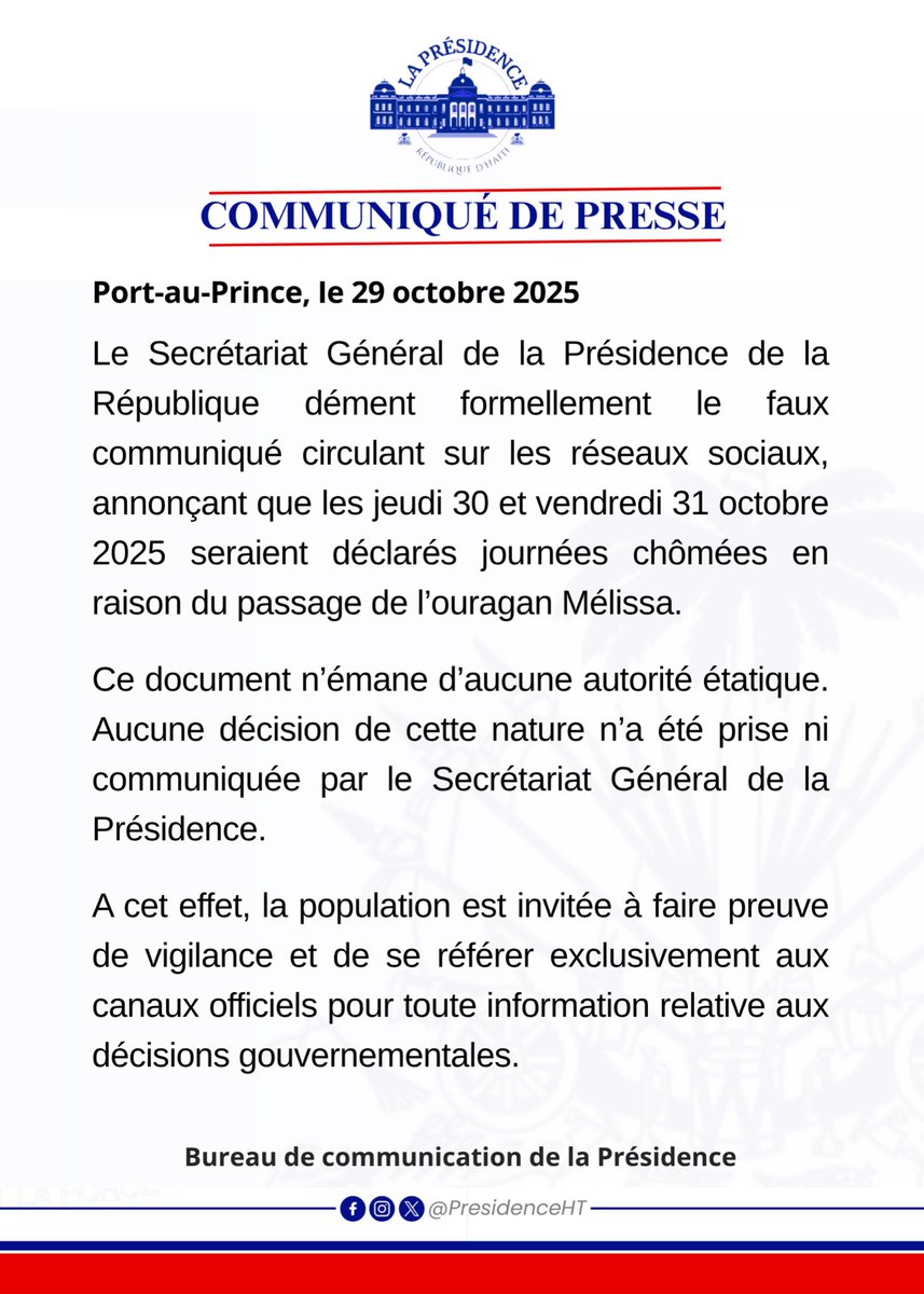 Deux communiqués, une même cacophonie d’État : l’État dément une rumeur… à partir d’un document officiel sans auteur et à en-tête différent !!!