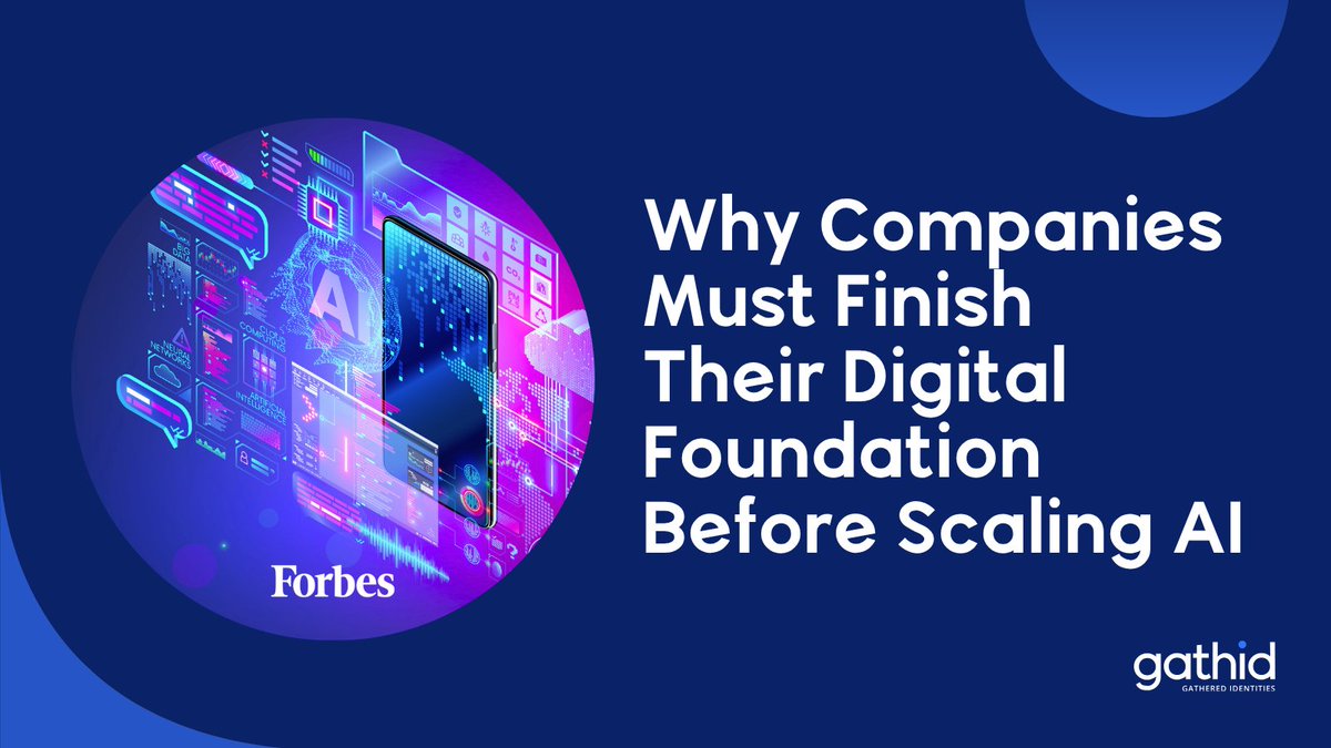 Before scaling AI companies need to finish the #DigitalRevolution: clean data, modernised pipelines &amp; disciplined #IdentityGovernance. In this #Forbes #Communication Council article, #Gathid #CMO <a href="/HopeFrank/">Hope Frank</a> shares how when structure comes first #AI compounds value not chaos