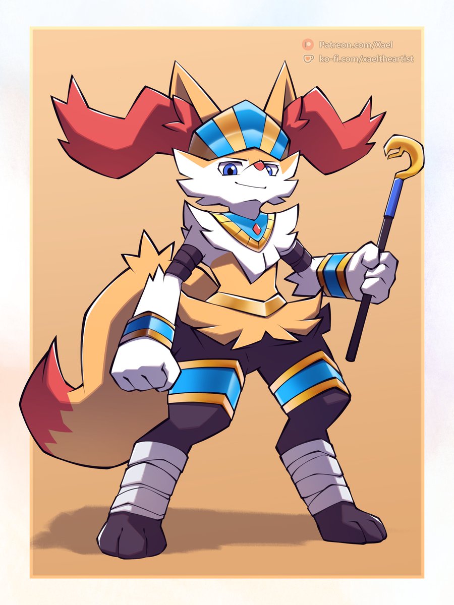 Pharaoh Braixen!

For this spooky month I wanted to bring Tayo back!... Wait, isn't he dead?

SIKE! He's a Pharaoh now! Pharaoh Braixen!
