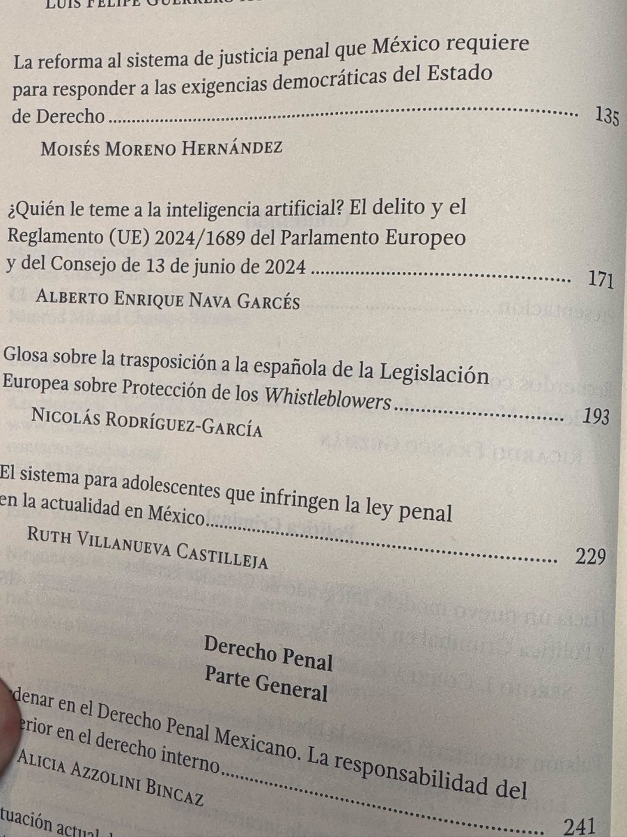 Novedad editorial:
<a href="/AcadMexCienPen/">Academia Mexicana de Ciencias Penales</a> 
GRANDES DESAFÍOS DE LAS CIENCIAS PENALES EN EL SIGLO XXI

Con motivo de los 85 aniversario de la ACADEMIA MEXICANA DE CIENCIAS PENALES, se realizó esta publicación con la participación de sus integrantes. 

Tuve la oportunidad de colaborar con
