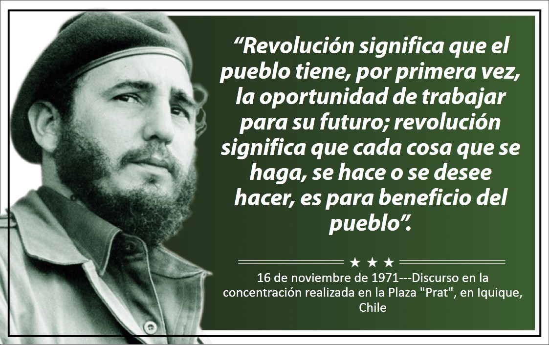 #FidelCastro pronuncia discurso en la concentración realizada en la Plaza "Prat", en Iquique, Chile, el 16 de noviembre de 1971 donde expresa:

fidelcastro.cu
#100AñosConFidel #Cuba #Revolución #FidelCastro #SomosCuba #SomosContinuidad #RevoluciónCubana