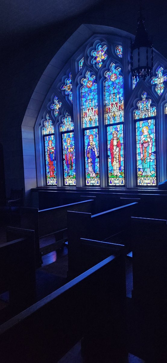 JamesMartinSJ's tweet photo. On Saturday before the First Vows of Robert Buckland, SJ, some Jesuit friends and I visited a favorite place on the Rose Hill campus of @FordhamNYC, the Blue Chapel in Keating Hall. #placestopray https://t.co/84maAKNIg6