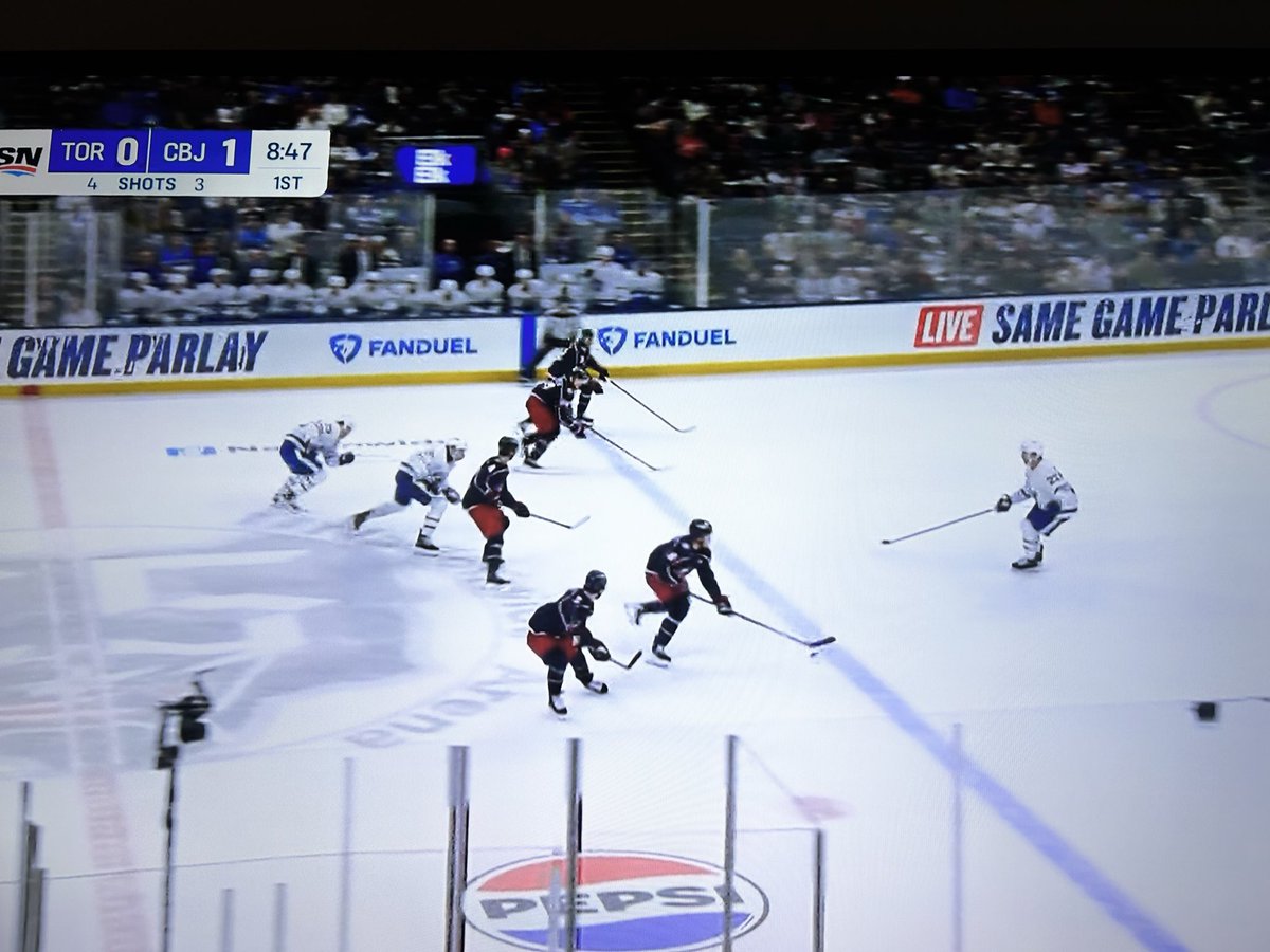 CBJ just executed the Flying V in an NHL game