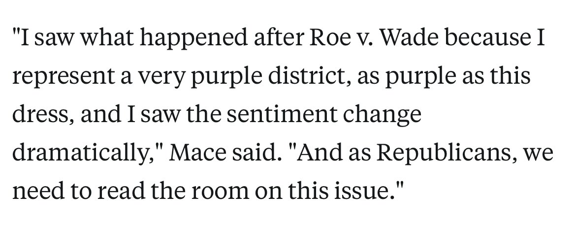 She seems politically and culturally confused. Maybe it’s her ‘purple district’ threatening her career.