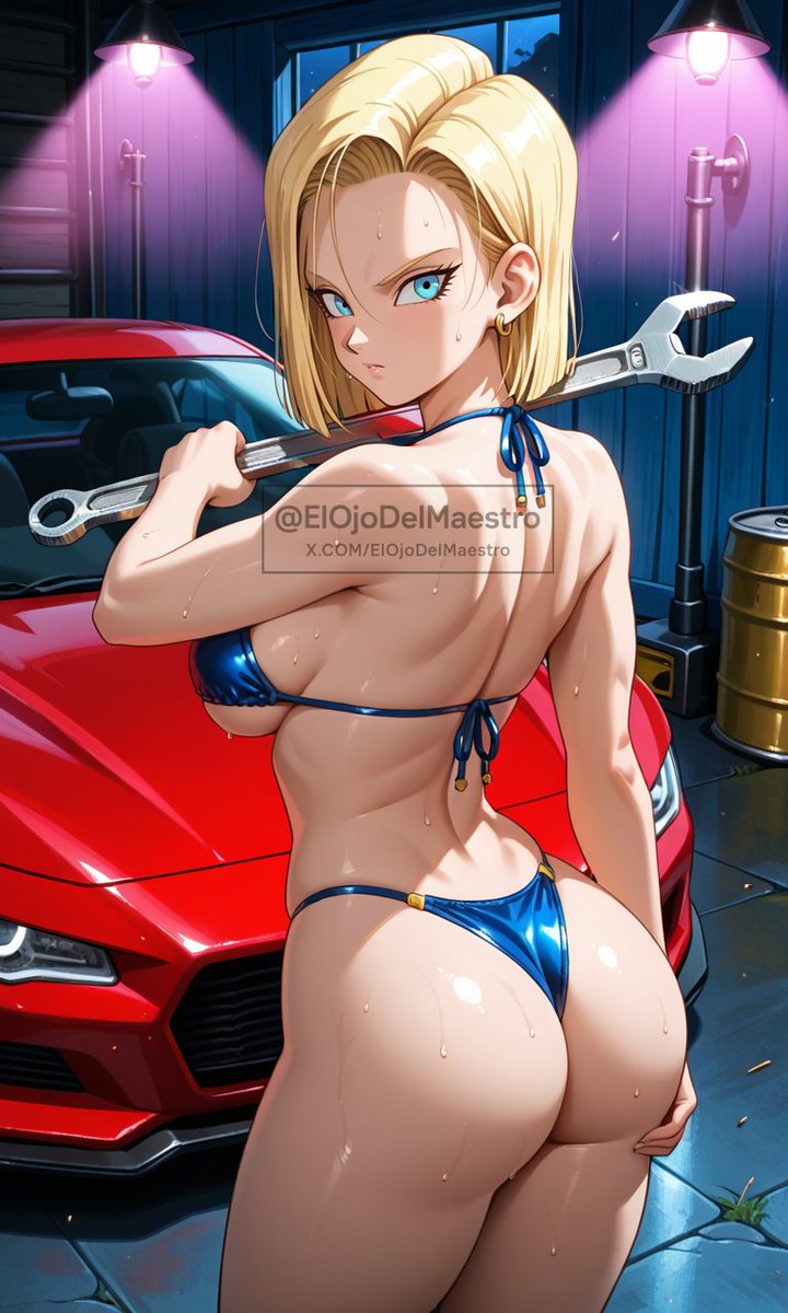ElojodelMaestro's tweet photo. 18 no está para bromas.  
El auto falla… y la paciencia también.  
¿Le ayudamos a inspeccionar! 🍑🔥  

#DragonBallAI #Android18 #MechanicWaifu #EcchiArt https://t.co/T2EIQEUQRx