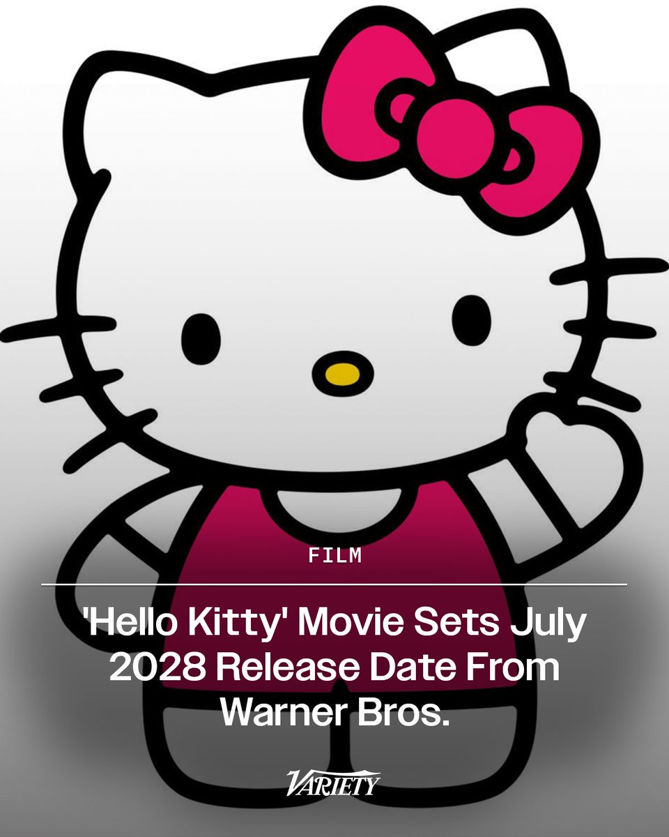 Variety's tweet photo. “Hello Kitty,” a new feature from Warner Bros., is set to hit theaters on July 21, 2028.

https://t.co/1Hj33V5slP https://t.co/P00XtZQyPT