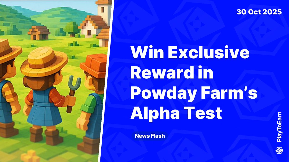PlayToEarn's tweet image. Win Exclusive Reward in Powday Farm’s Alpha Test 👩‍🌾

Around 100 participants in @PowdayOfficial Farm’s Alpha Test could end up winning an exclusive reward that will potentially unlock access to future airdrop rounds

Read more 🧵