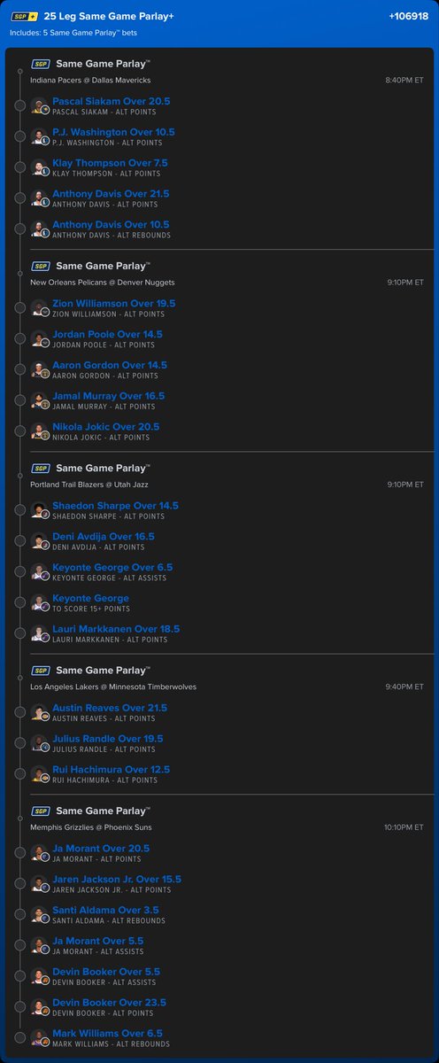 ThaCableGuy430's tweet photo. Check out my bet on FanDuel Sportsbook!
https://t.co/WEi8GdKIcD
Late games #nba let’s ball 😎🍀🏦 #IamNotACapper 🏀 https://t.co/tG8uBPxNcr
