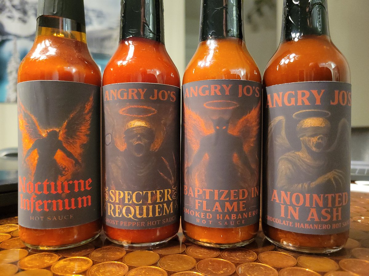 attila_thefun's tweet photo. I got bored with the grumpy goats brand, so now...
๐ฅ Introducing Angry Joโs: the infernal elixirs your taste buds fear and crave. Ghosts, reapers, and poetic torment bottled for the bold. #HotSauceHell #AngryJos #MythicHeat https://t.co/jLG7BH3hMZ