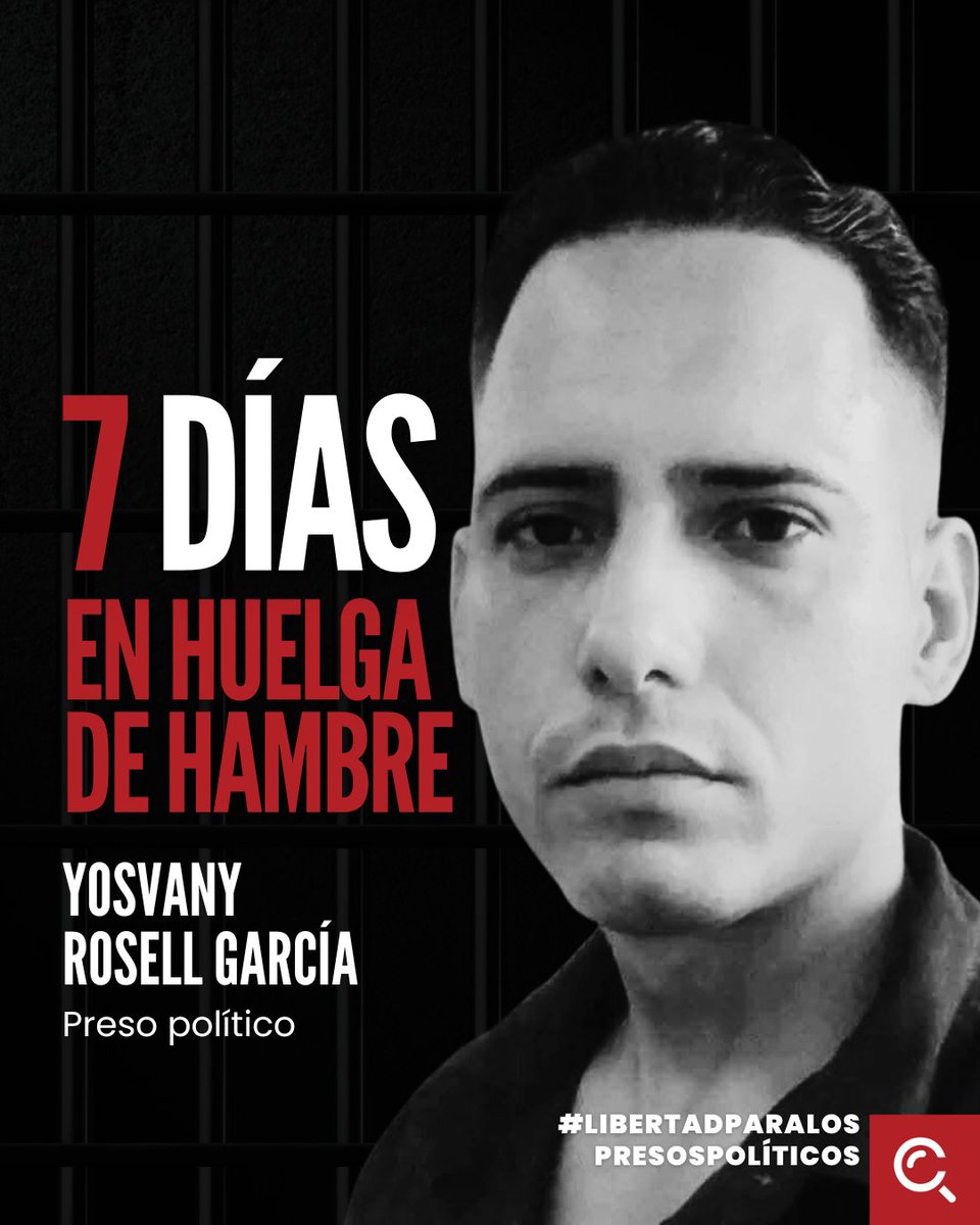 CubalexDDHH's tweet image. 🚨 #AlertaCubalex | El preso político Yosvany Rosell García Caso cumple hoy 7 días en huelga de hambre en la prisión “Cuba Sí” (El Yayal), en Holguín. 

📍Se declaró en huelga el 23 de octubre como forma de protesta y solidaridad con todos los presos políticos cubanos.

📣“Lo que…