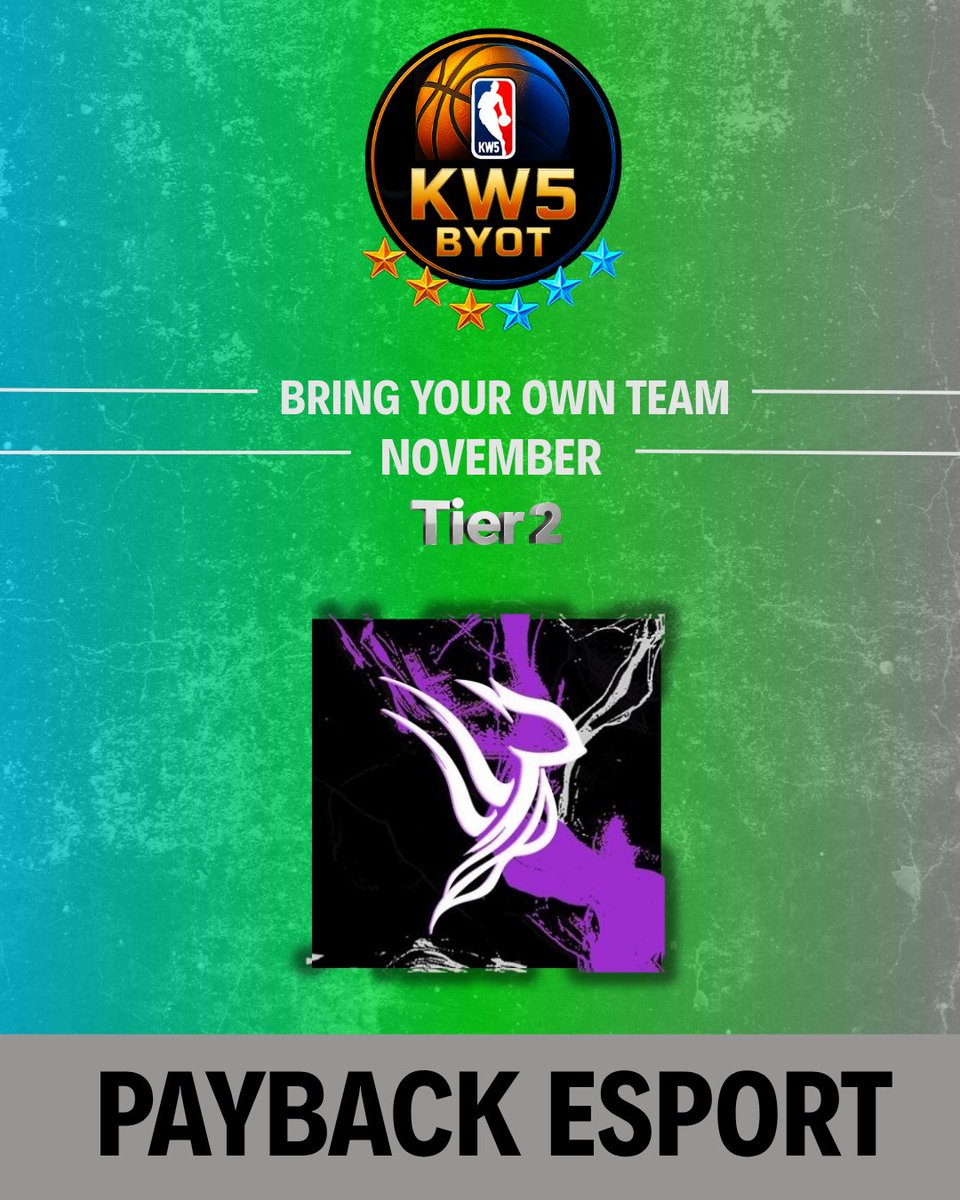 ⭐️ KW5 BYOT NOVEMBER SIGN-UP 🚨

<a href="/PayBaacKEsport/">PayBacK Esport</a> have officially entered the KW5 BYOT November Tournament! They'll be competing in TIER 2

Roster:
⭐️<a href="/TrusTkarma_/">le K 🦠</a>
⭐️<a href="/WhyNotJuu/">JUUX</a>
⭐️<a href="/vMomooo_/">vMomooo_🇹🇳</a>
⭐️<a href="/xBandokay_/">٠</a>
⭐️<a href="/SynthuxV2/">ttur</a>

Don't Forget To Sign YOUR Team Up:
SIGN UPS CLOSE ON 31ST OCTOBER