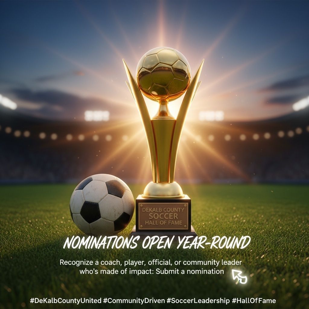 The DeKalb County Soccer Hall of Fame nomination form is open year-round!

Submit your nominations anytime — our committee reviews and selects new inductees each May.

Nominate here docs.google.com/forms/d/e/1FAI…