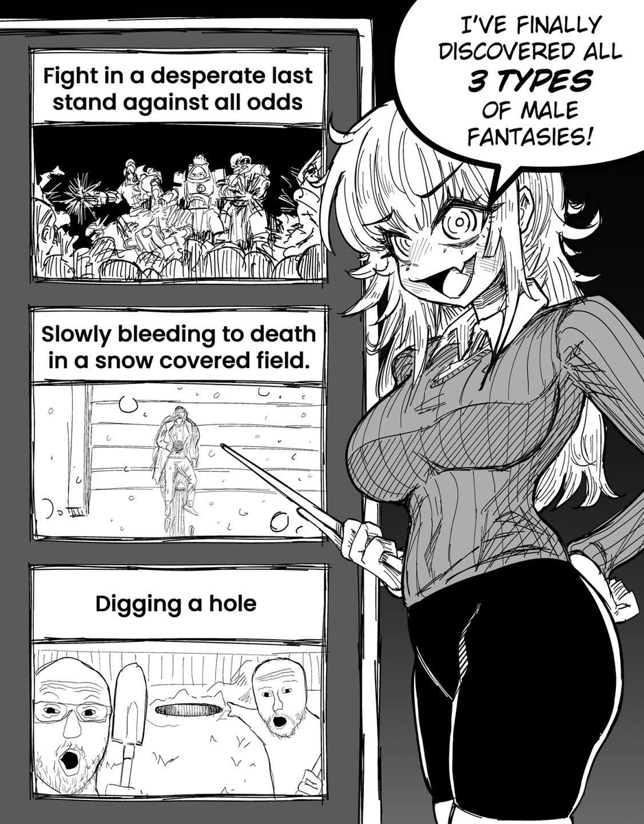 Can’t wait to dig a hole with the boys for a last stand, then crawl to field to bleed out after. 
Perfect Tuesday