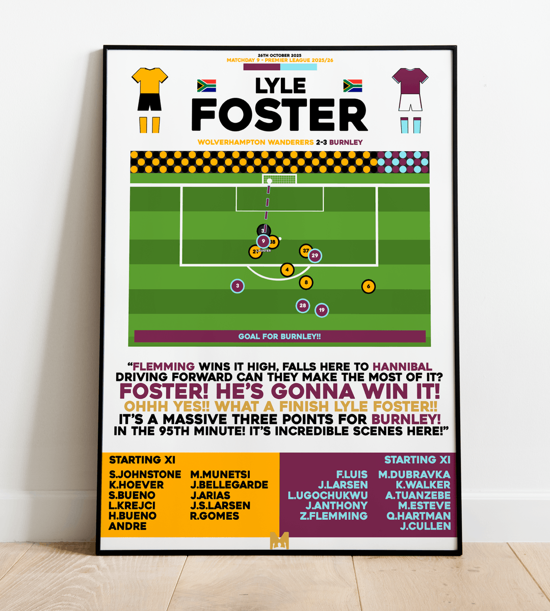 🚨NEW DROP🚨 

We've had a Custom Order from one of our Burnley followers!🟣

So we want to make this avaliable on site, to make any Burnley fan happy!⭐️

Lyle Foster v Wolves🇿🇦

CODE: 'CLARETS' for 15% OFF✅

➡️mezzaladesigns.co.uk/collections/bu…

#twitterclarets