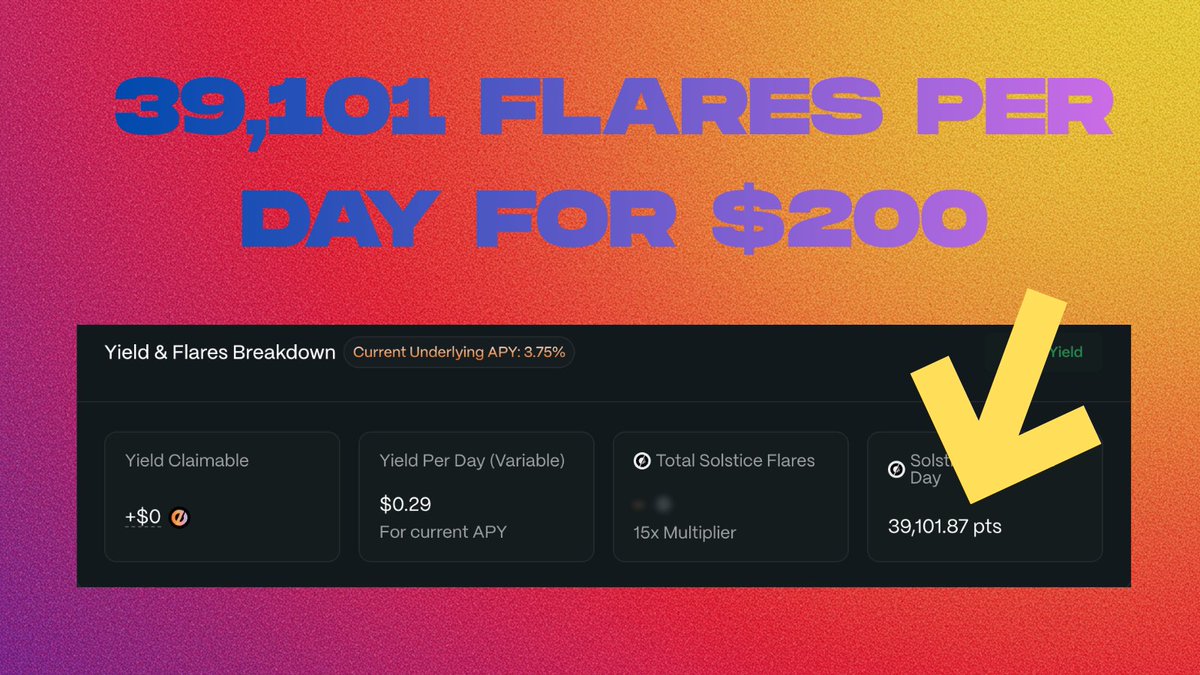 GuigsLuke's tweet image. Wow, these flares are soon going to tick up pretty damn fast on @solsticefi!

Finally got home and added to the Exponent pools, wanted to tick both pools off so here&apos;s what i did.

Now I don&apos;t have a huge amount of cash, but the Flares are insane!

Farm Variable Yield

So this is…