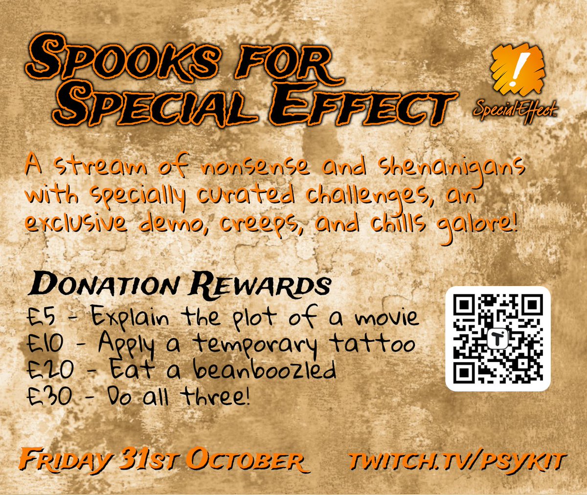 I'm not looking forward to the beanboozleds.

We're raising money with some fun spooks for <a href="/SpecialEffect/">SpecialEffect</a> THIS FRIDAY (I'm so sorry it took me so long to get this out!!)

Donation Link: tilt.fyi/I5EaNa7OqI

Rewards open on Friday.