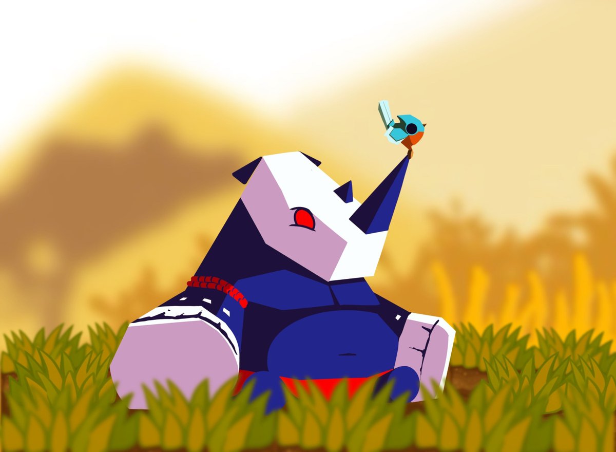 74bitgames's tweet photo. I recently created a little art piece of my main character, Kifaru. Here, he is at rest with a tiny blue bird.

Add Terra Fighters to your Steam wishlist!

#IndieGame #IndieDev #GameDevelopment #SoloDeveloper #PlatformFighter #SteamNextFest #IndieDevWorldOrder #SmallIndieGame https://t.co/xRCe31rA7V