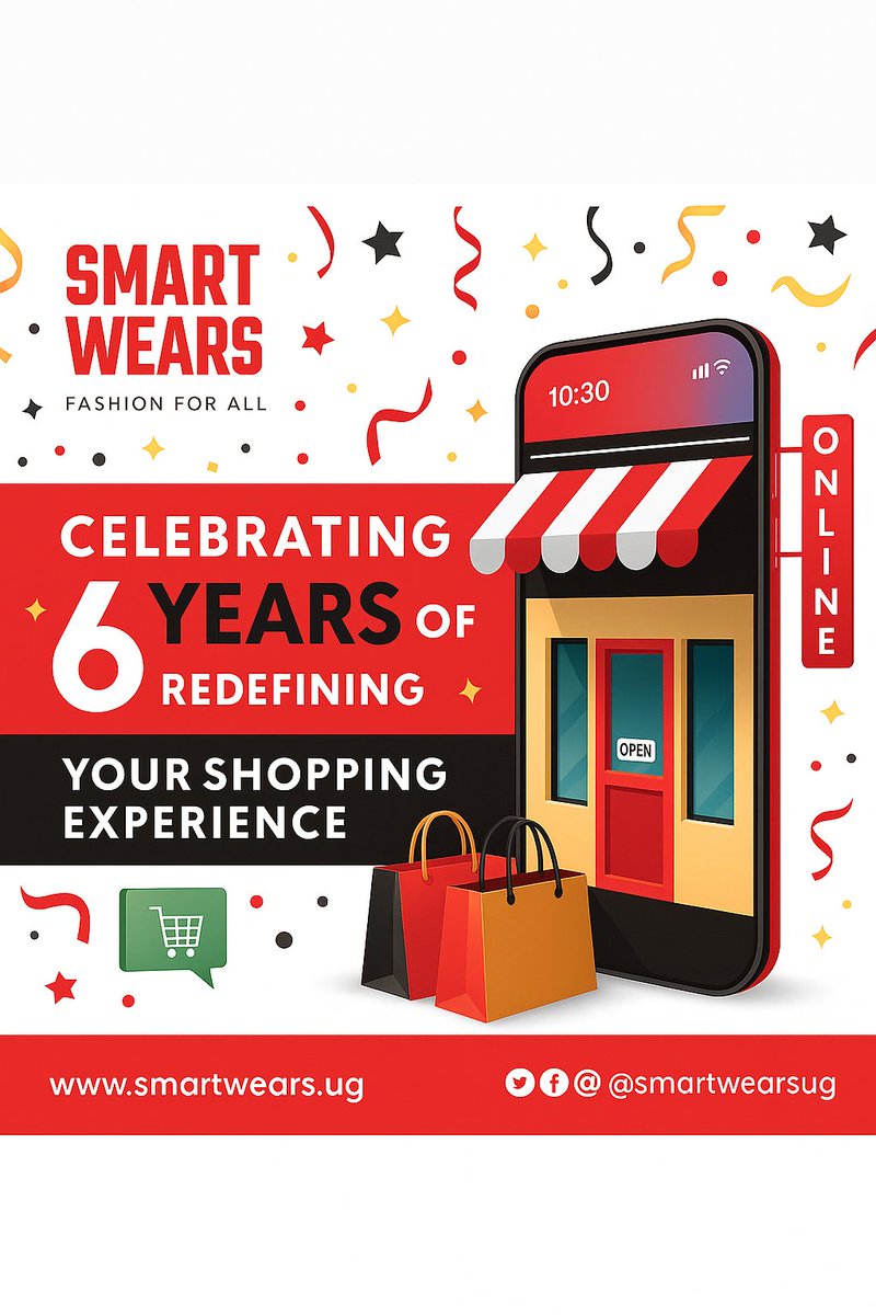 smartwearsug's tweet photo. 6 years of style. 6 years of trust. 6 years of YOU.

We’ve loved redefining your shopping experience, and this is just the beginning.

Here’s to more fashion, more joy, and more Smart Wears moments! 🛍️✨
#SmartWearsAt6 #SmartWearsUg https://t.co/jwj7jAqWvs