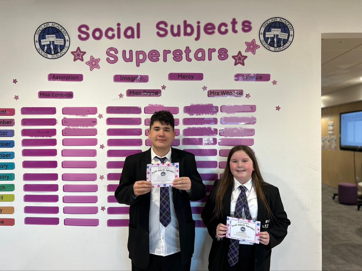 SinclairSocSubs's tweet photo. Our first Social Subjects Superstars of October from Mrs Witonski’s class!🌟 🎃 https://t.co/JIHjEPG7gT