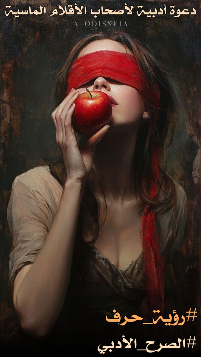 أنثى هائمه
بالعودة لطفولتها،
تأكل التفاحة
كما لو أن العالم يتوقف 
ليهيم معها
هي لا تأكل فقط
هي تعيشها
بأبسط اللذات،
تغمض عينيها
وتسلم شفتيها
لشئ نقي أحمر
لـ تتذوقه بالروح أولاً
وكأن التفاحة ليست ثمرة
بل قلباً
أخذته صباحاً من يد أمها

#رؤية_حرف 
#الصرح_الأدبي 
꧂ꨄ🖌#قمـريه❥꧁ ♔