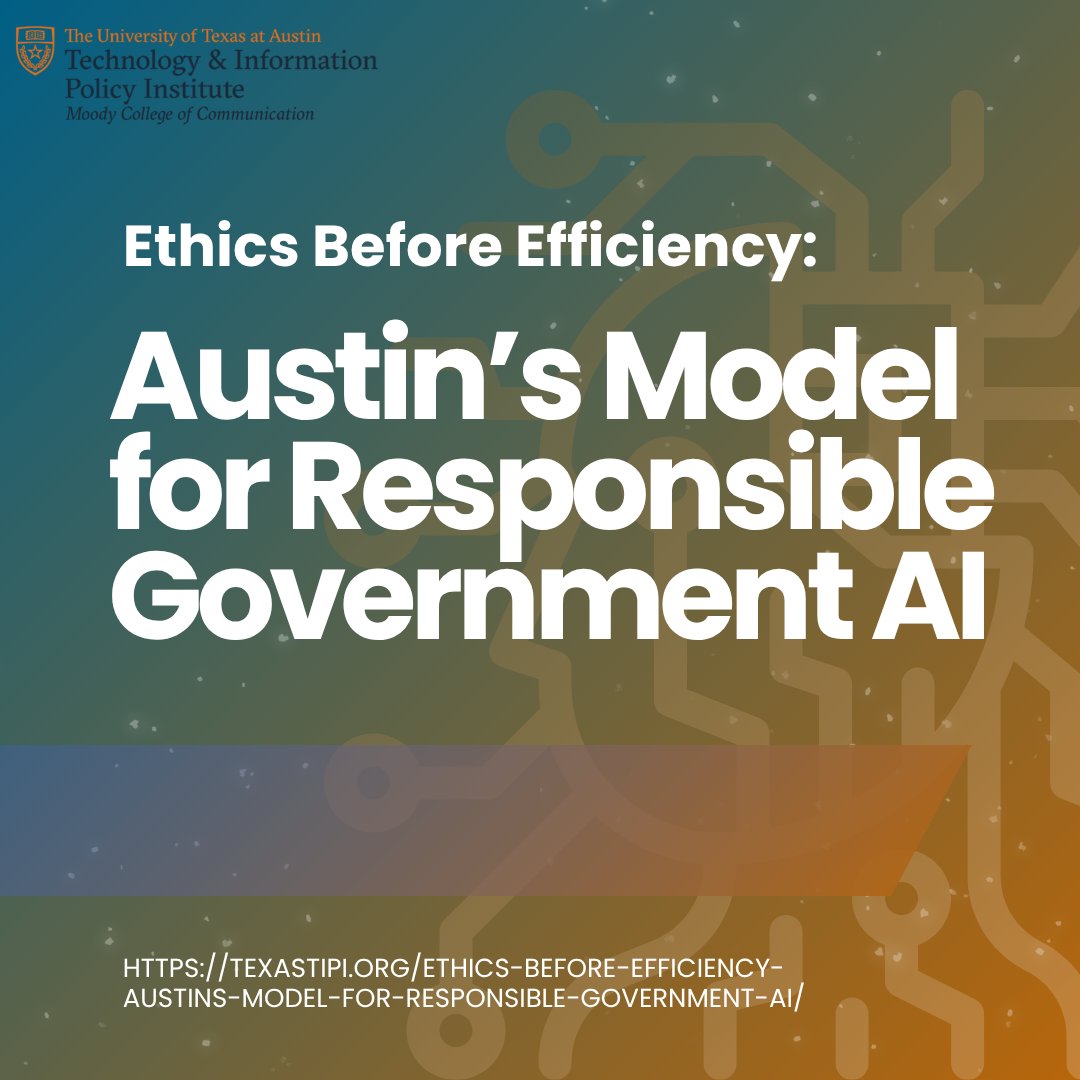 TexasTipi's tweet photo. Austin is setting the standard for responsible government AI! We partnered with the city to create an ethics-first training program—based on the feedback of over 1,500 municipal employees—that is now a model for cities nationwide. #GovAI #PublicTrust #AITraining https://t.co/7Id4B7kTNQ