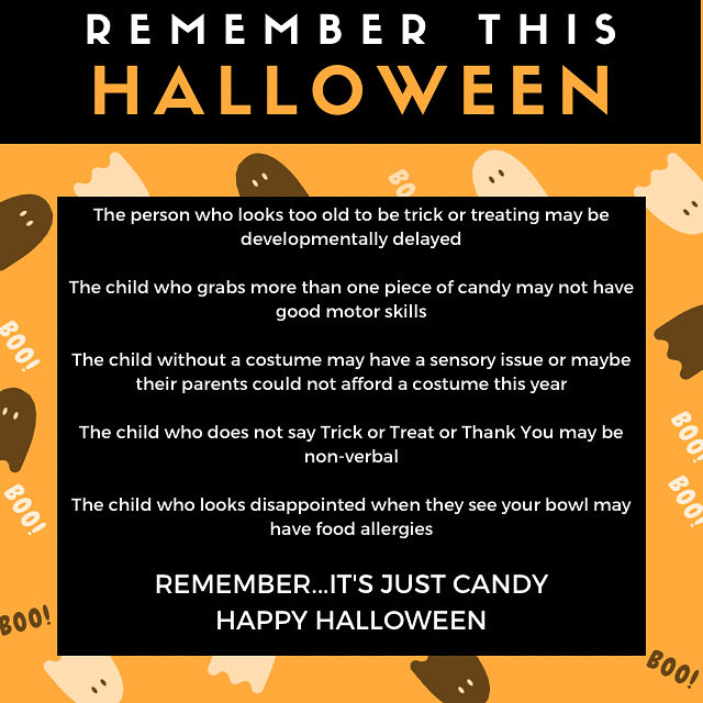This Halloween, let’s remember: every child’s story is different. Some may not say “trick or treat,” wear a costume, or take just one candy — and that’s okay. 💕 #HappyHalloween #BeKind #Awareness