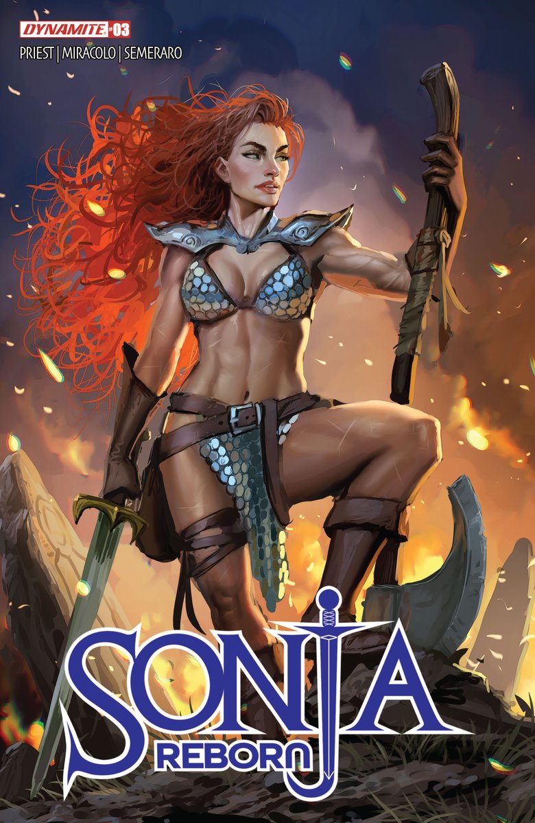 DynamiteComics's tweet photo. In stores this week, Sonja Reborn #3 with covers by Stjepan Sejic, Stuart Sayger, Chad Hardin, Greg Land and model Ani-Mia.

#redsonja #christopherpriest #alessandromiracolo #stjepansejic #stuartsayger #chadhardin #gregland #animia

https://t.co/My1c1h4v7I https://t.co/QzXOADtONh