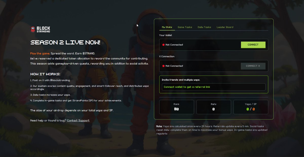 0xTanley's tweet image. 🪂 Airdrop of $STRAND is coming.
The onchain gaming revolution starts with BlockStranding.

👉 Join now: blockstrending.com
🔍 Enter your wallet address and instantly see your eligibility.
🎁 Early players = early rewards.

#Solana #STRAND