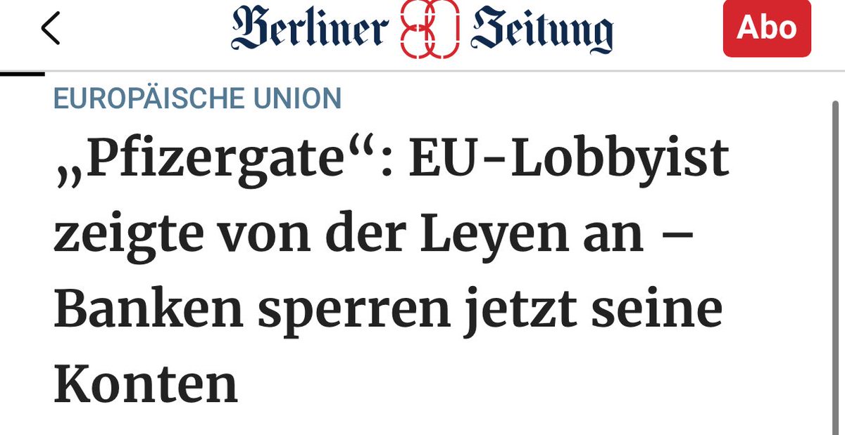 👀 „Ex-Lobbyist <a href="/BaldanFrederic/">Frédéric BALDAN</a> klagte gegen die EU-Kommissionschefin im „Pfizergate“ – und plötzlich blockieren Banken seine Konten. Zufall oder Einschüchterung?“ 🤡

berliner-zeitung.de/politik-gesell…
