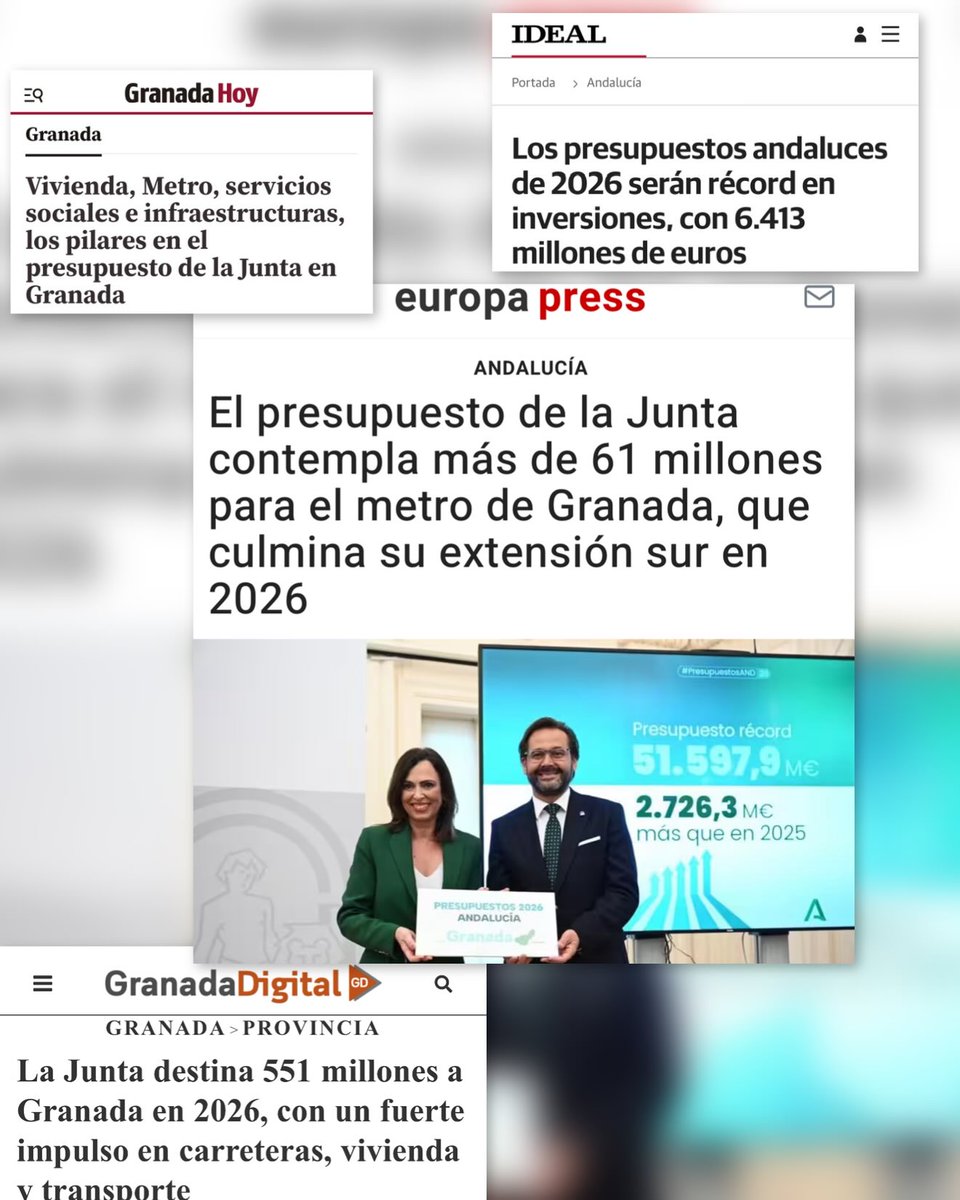 👉<a href="/AndaluciaJunta/">Junta de Andalucía</a> y <a href="/JuanMa_Moreno/">Juanma Moreno</a> cumplen y presentan para los andaluces el mayor presupuesto de su historia

✅Liderazgo, rigor y compromiso del presidente y de nuestra consejera <a href="/Rocio_DiazJ/">Rocío Díaz Jiménez</a> para que Granada y Andalucía sigan avanzando