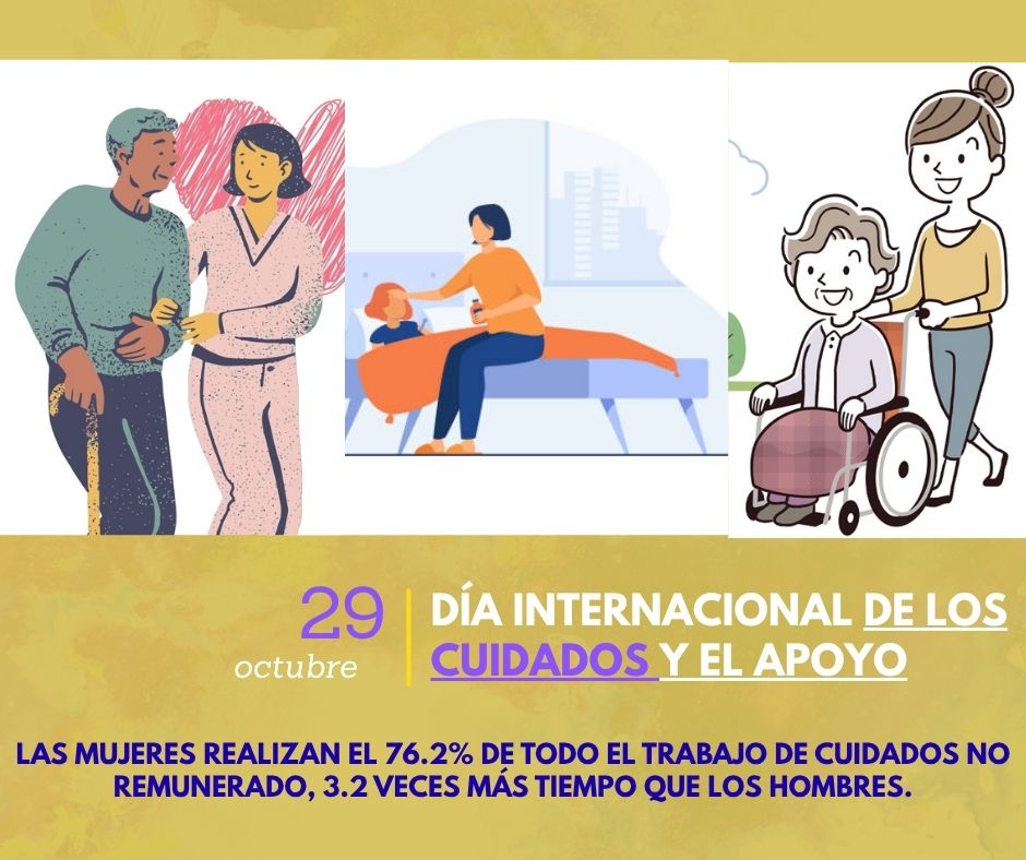 ClauCorichi's tweet image. Hoy es el Día Internacional de los #Cuidados una actividad esencial que realizamos millones de mujeres para preservar el bienestar humano.
Proclamada desde 2023 por la #ONU esta fecha visibiliza la relevancia del trabajo no remunerado que tan solo en 🇲🇽 equivale al 26% del PIB.…