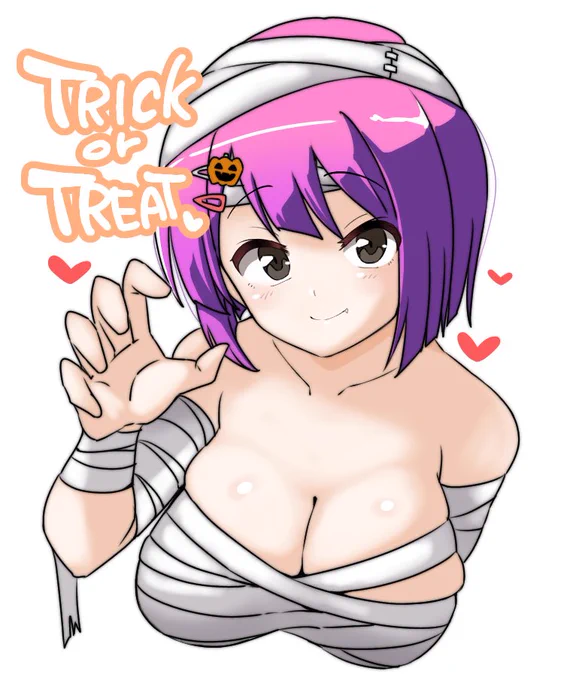 うちのこ月奈ちゃんハロウィンイラストです