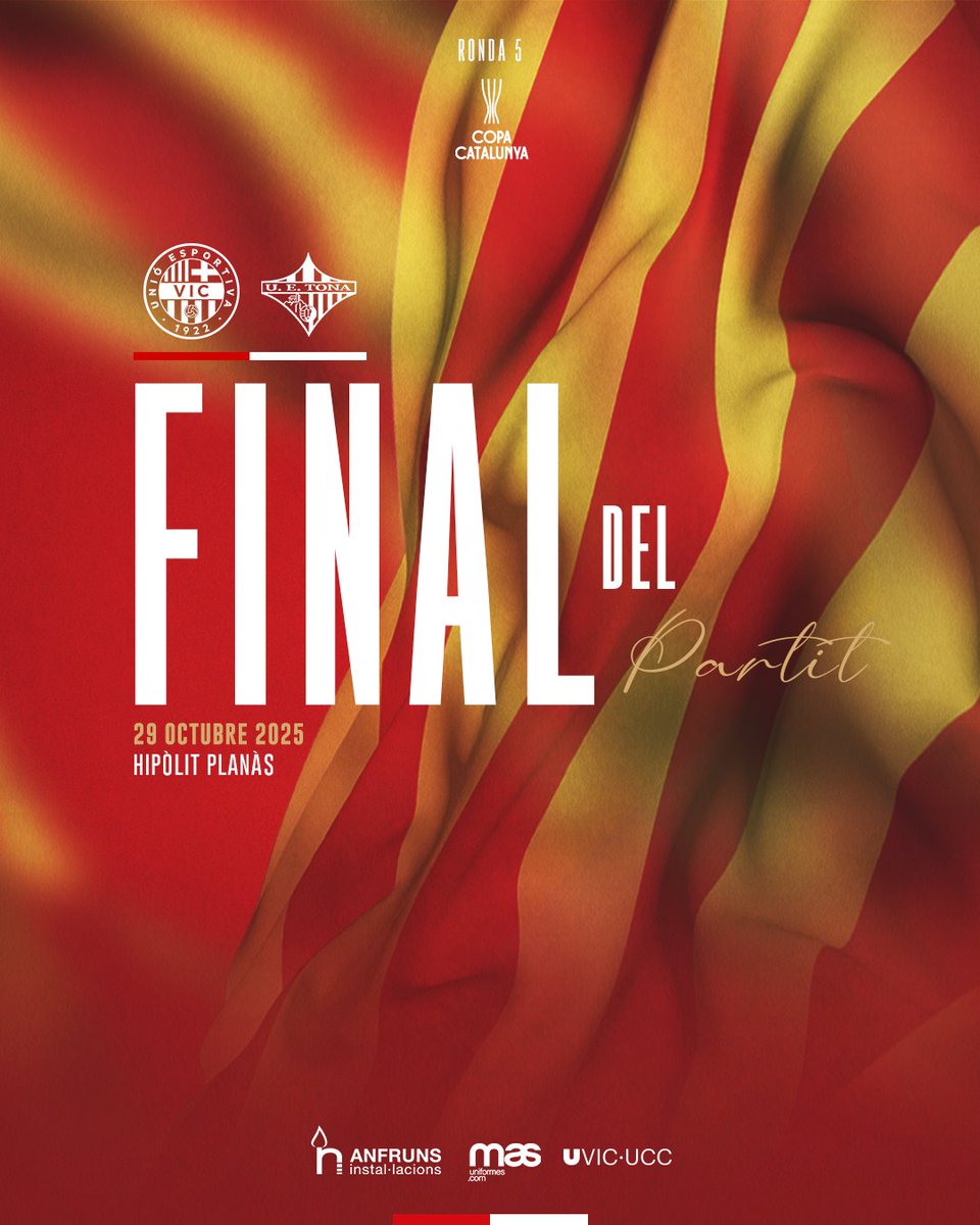 🔴 FINAL | 4-1 | Passem de ronda! Bon partit, nois! 

#CopaCatalunya 🏆

#SomUEVic 🔴⚪