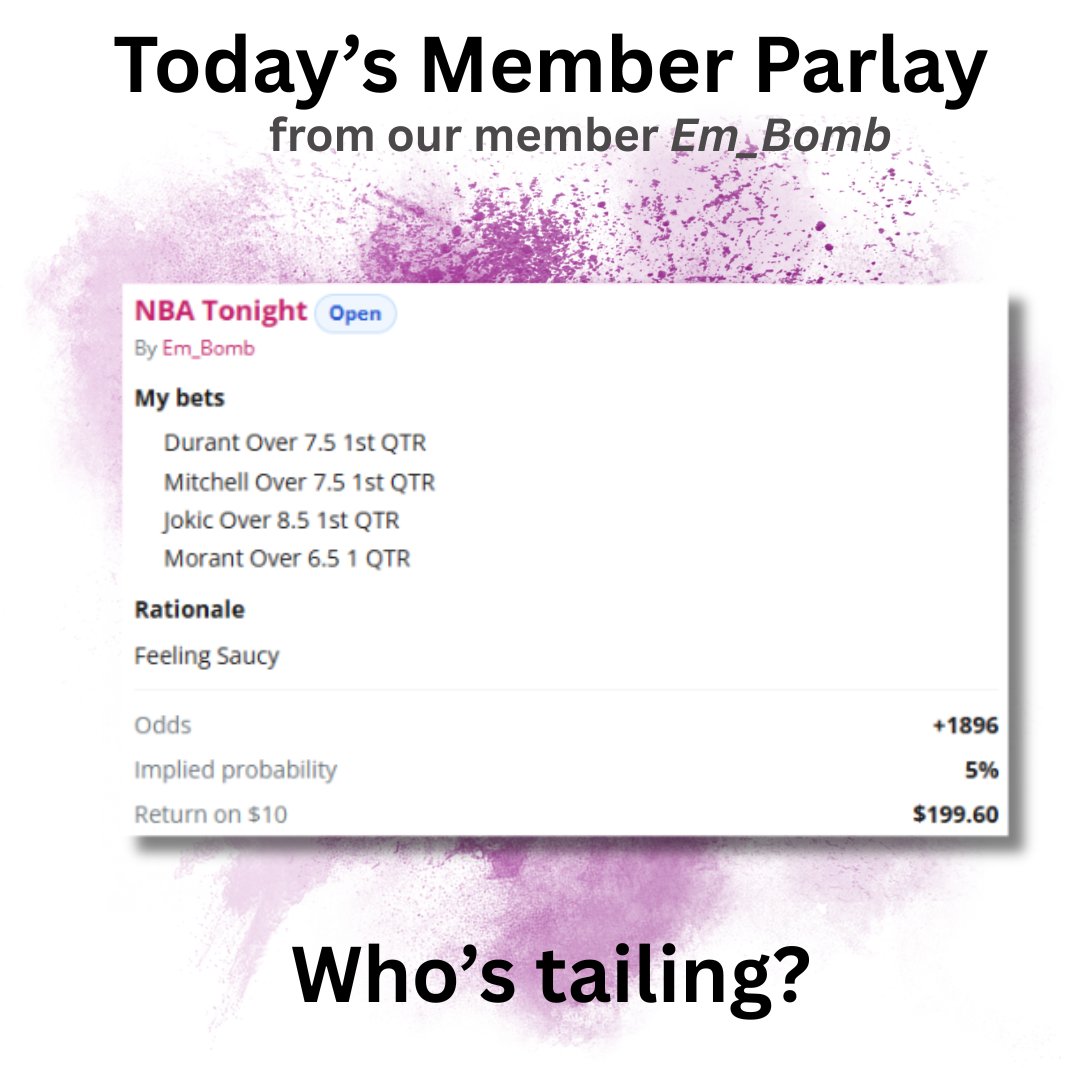 BettingLadies's tweet photo. So much to bet on! Here is a parlay from one of our members

#sportsbetting #NBA https://t.co/KsvlYahWAQ