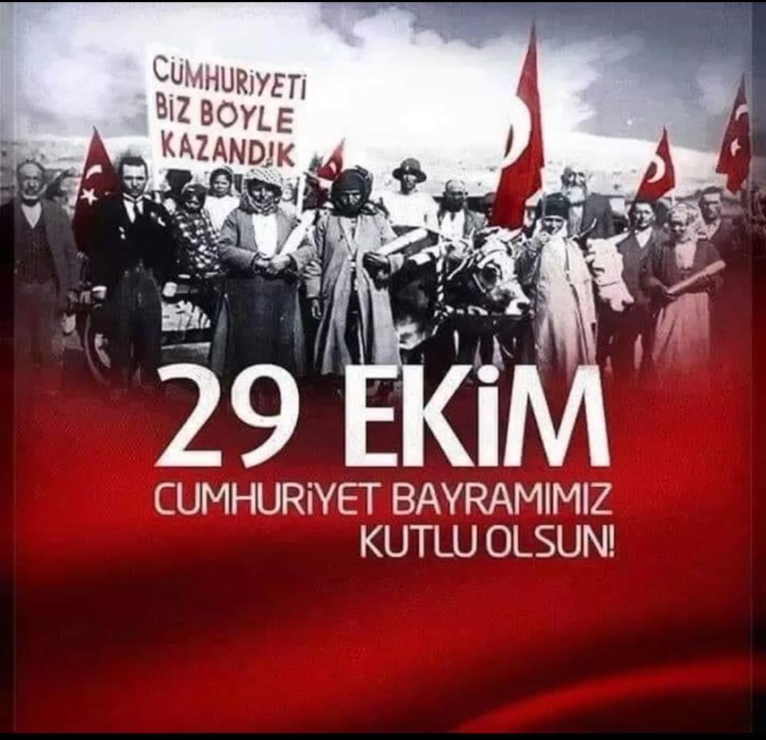 Atamızın izinde Coşkuyla,gururla,
Cumhuriyetimizin 102. yılı kutlu olsun, nice aydınlık yarınlara ,Minettarız Atam🌟🇹🇷🇹🇷🇹🇷🇹🇷🙏