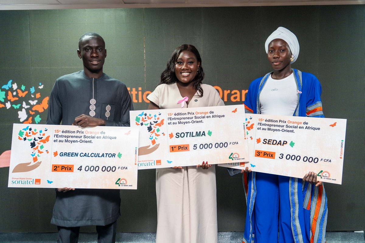 ODCSenegal's tweet photo. Cérémonie de remise des prix POESAM 2025 : une nouvelle édition pour célébrer l’entrepreneuriat social et l’impact positif.
Félicitations aux lauréats 
La soirée s’est conclue par la remise des prix du Pink’haton, en soutien à la prévention du cancer du sein.

#POESAM2025 https://t.co/KWRyicIVqV