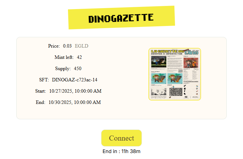 Only 42 special <a href="/SVictorUniverse/">SuperVictor Universe</a> x <a href="/TheDinoVox/">DinoVox</a> dinogazette left! 

app.dinovox.com/mint 

GRAAAOUUUU