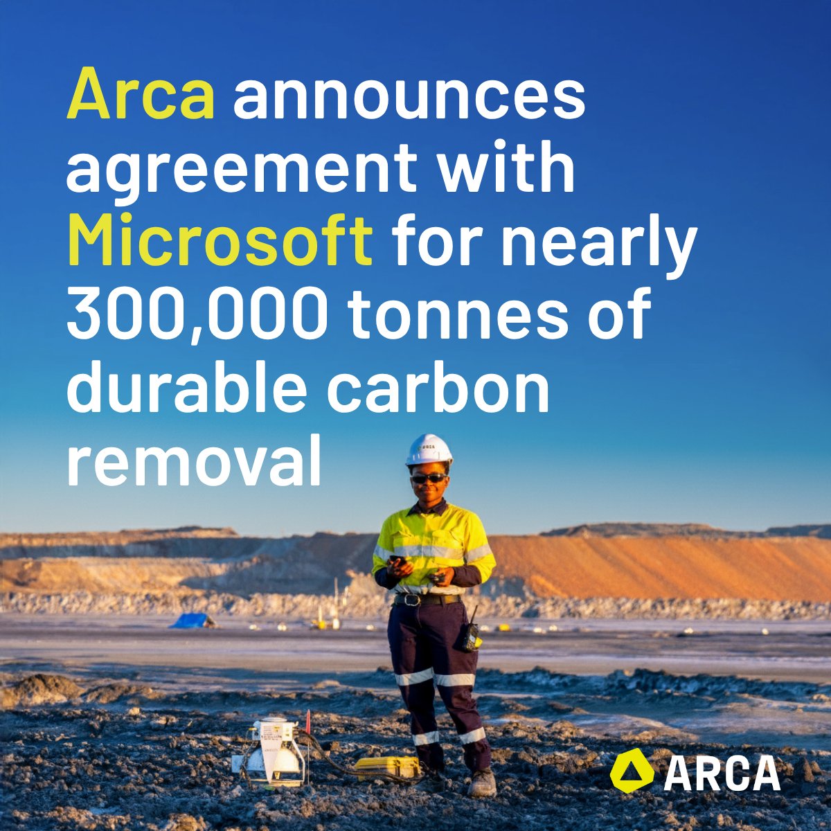 🌍 <a href="/Arcaclimate/">Arca</a> has signed an agreement with <a href="/Microsoft/">Microsoft</a> for nearly 300 000 tonnes of durable CO₂ removal — one of the largest deals of its kind.

A major vote of confidence in Canada’s growing carbon-removal industry.

🔗 arcaclimate.com/newsroom

#CarbonRemoval