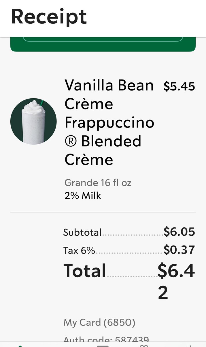 efeinblatt33's tweet photo. @Starbucks please explain. How did the price go from $5.45 to $6.05? https://t.co/EJBGIfql5B