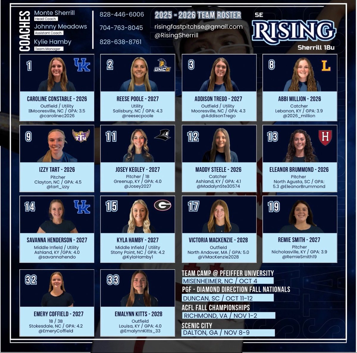 EmeryCoffield's tweet photo. So excited to be playing this weekend in VA at the ACFL Fall Championship. Going straight into bracket play so more game times be released later! @RisingSherrill https://t.co/gIG0MmKck0