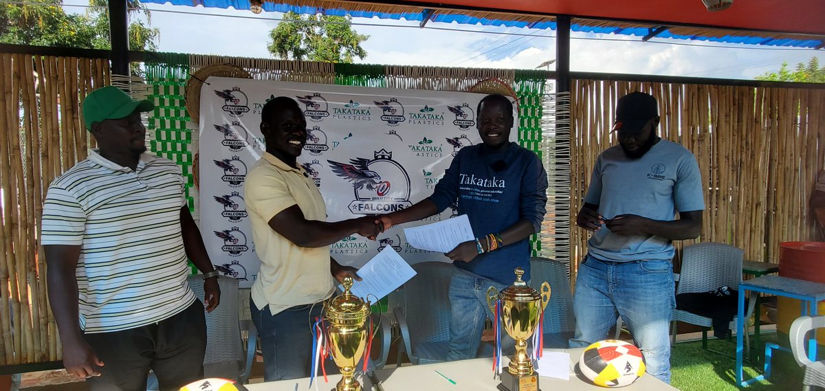 Update:
Gulu City Falcons Rugby Club on Tuesday signed a Memorandum of Understanding with Taka-Taka Plastics for a Corporate Sponsorship 
Peter Okwoko, the Co-founder of Taka-Taka Plastics said the Sponsorship is worth 10,000 dollars (35 Million  shillings)