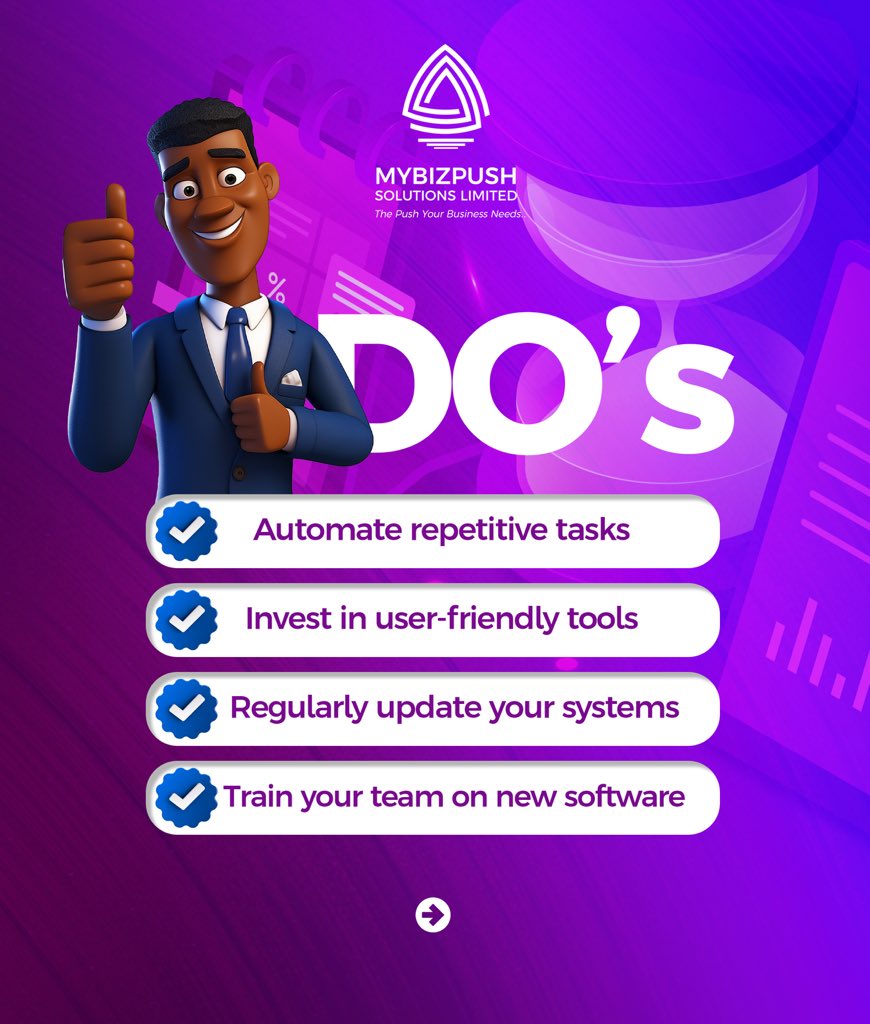 mybizpush's tweet image. Not every “productivity” tool is productive.
Here are your quick Do’s &amp;amp; Don’ts 👇
✅ Automate what drains time
✅ Train your team on new tools
🚫 Don’t ignore data security
🚫 Don’t depend on too many apps
Work smarter. Stay secure.
#Automation #TechTips #SmartWork