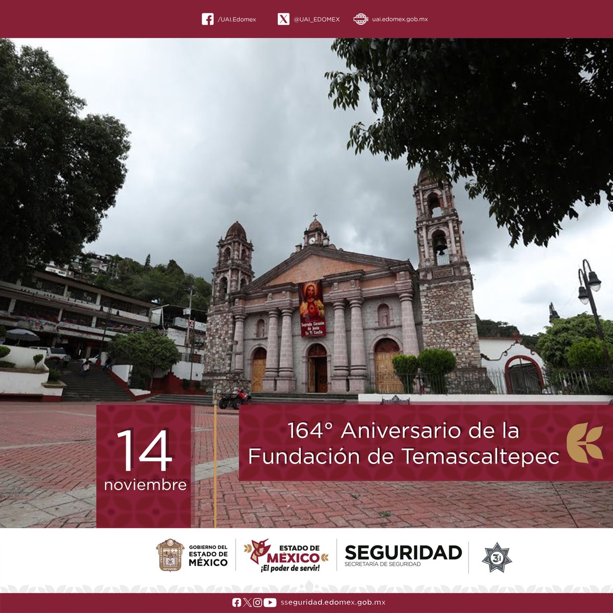 UAI_EDOMEX's tweet image. 164 Aniversario de la Fundación de #temascaltepec 
#EdoMéx #ElPoderDeServir