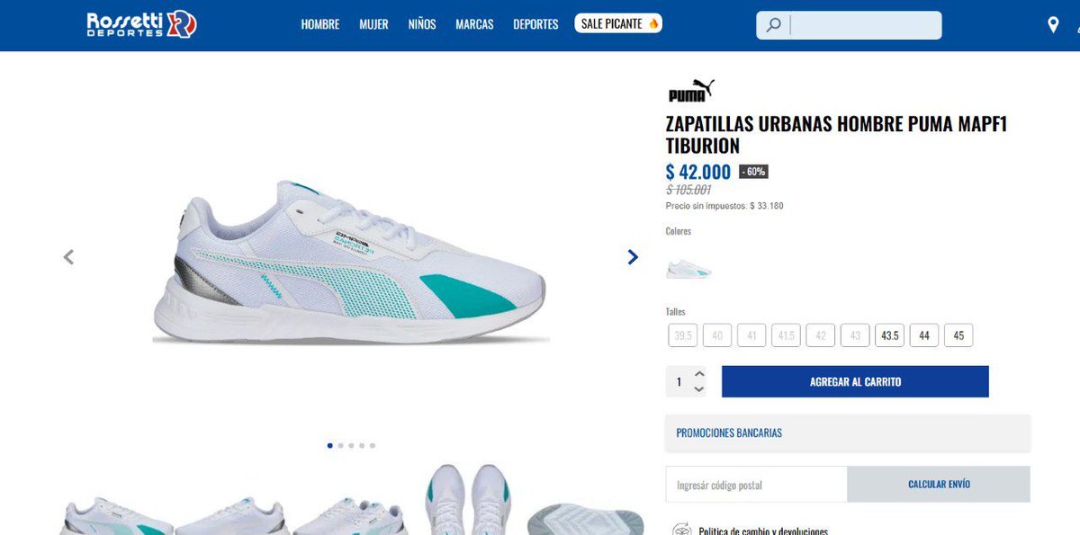 vmenditto's tweet photo. 💣 Bombasssss ROSETTI

Nike 
Talle del 43 al 46.5

https://t.co/LwN8CWMzh2

PUMA

Talle 43 43.5 44
Ojo este modelo con el empeine tan acotado para mi pediré un número más si tenes empeine alto 

https://t.co/YIgLCBVpLj

Puma 

43 43.5 44
https://t.co/JXb9VDGMWx

FILA 

https://t.co/Mv2HyLr50l