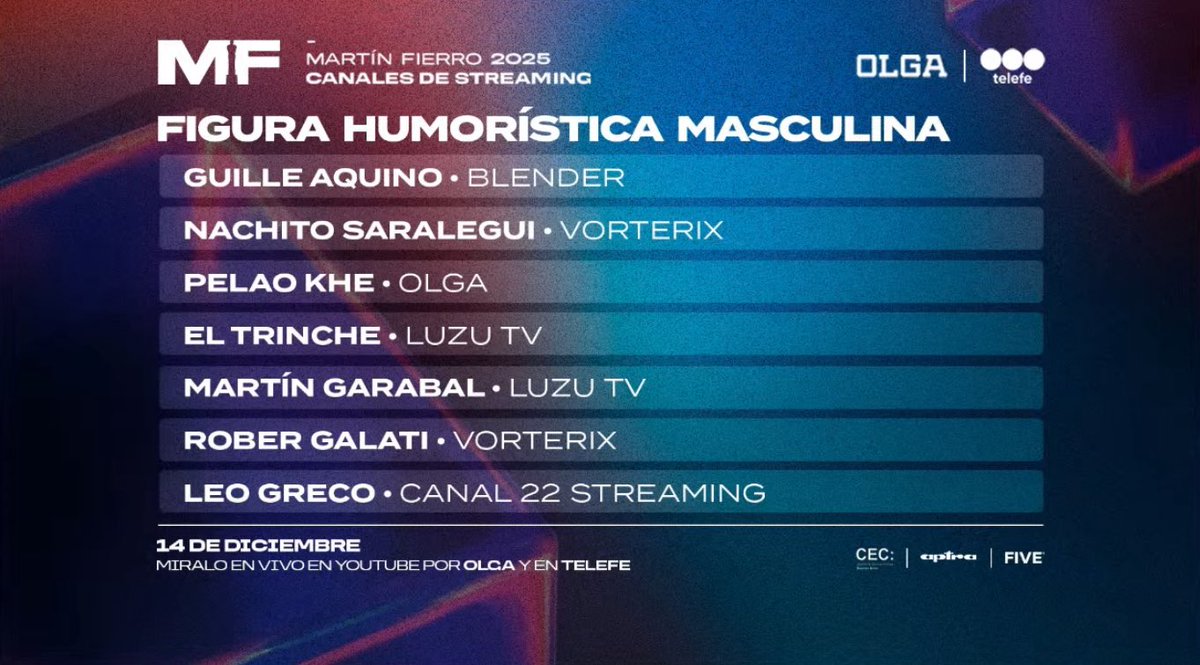 EndirectoStream's tweet image. 🥇 MEJOR FIGURA HUMORÍSTICA MASCULINA