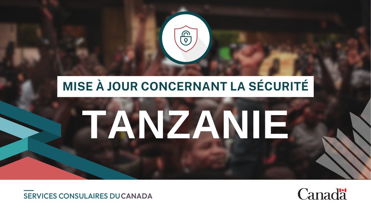 Suite aux élections, des manifestations ont lieu en #Tanzanie. Il y a un couvre-feu à partir de 18h à #DarEsSalaam. Les manifestations précédentes liées aux élections ont dégénéré en violences. Restez à l'abri et suivez les directives des autorités: voyage.gc.ca/destinations/t…