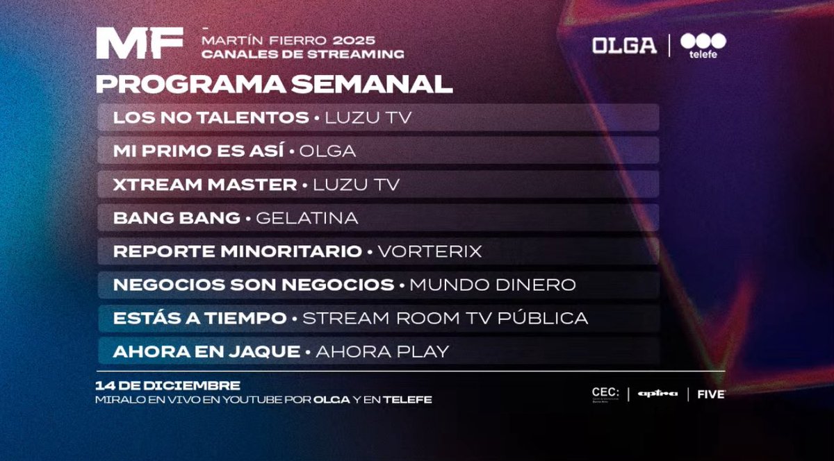 EndirectoStream's tweet image. 🥇 MEJOR PROGRAMA SEMANAL